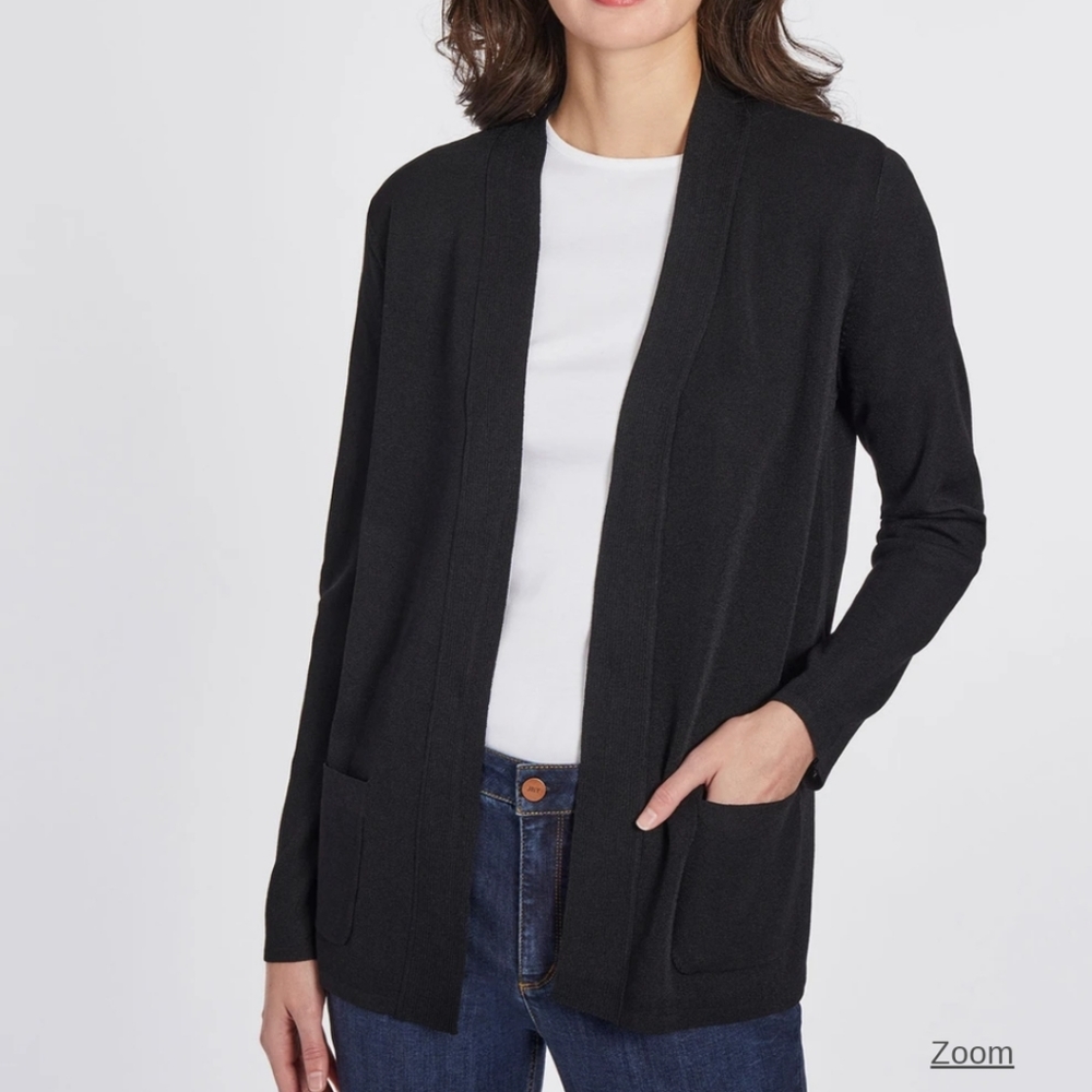 Jones New York Open front ribbed icon cardigan
